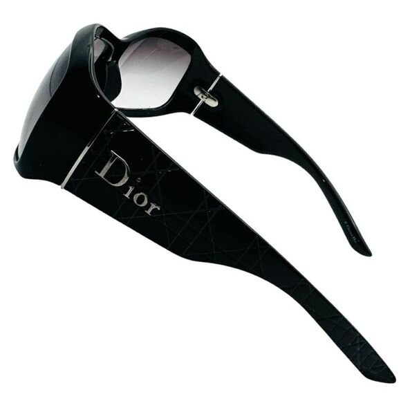 CHRISTIAN DIOR Sunglasses Cannage Black Quilted Luxury Designer Silver Logo Seri - Picture 10 of 12